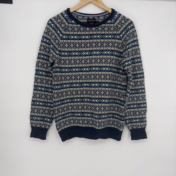 Shipmen Supply CPO Provisions Mens M Fair Isle Nordic Cotton Cosby 90’s Sweater - Picture 1 of 9
